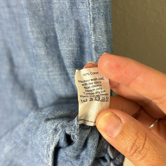 J. Crew Blue Chambray V-Neck 3/4 Sleeve Pullover Dress size XS - Picture 5 of 8